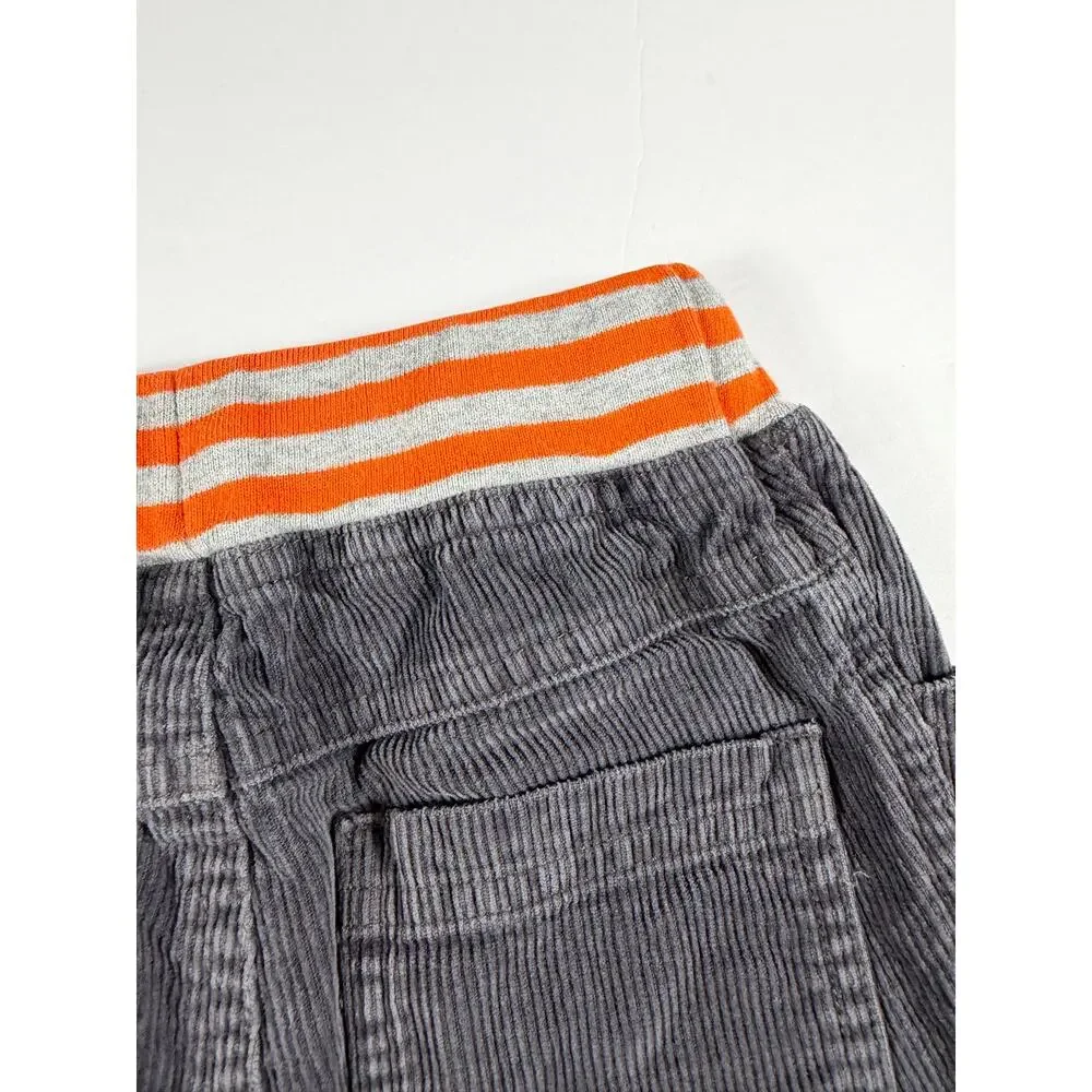 Mini Baby Boden Gray Corduroy Star Knee Pants Orange Size 12–18 Months